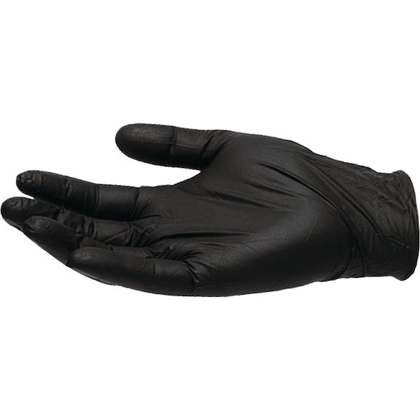 Ammex Disposable Gloves, 5 Palm, Nitrile, L, Black GPNB46100 - main